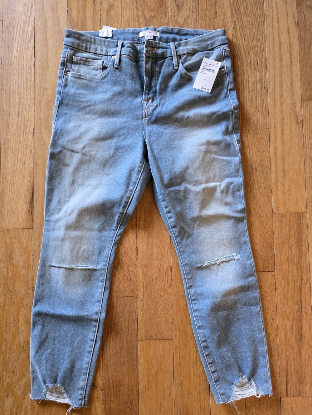 NWT Good America Petite Skinny Jeans Lightwash Size 12